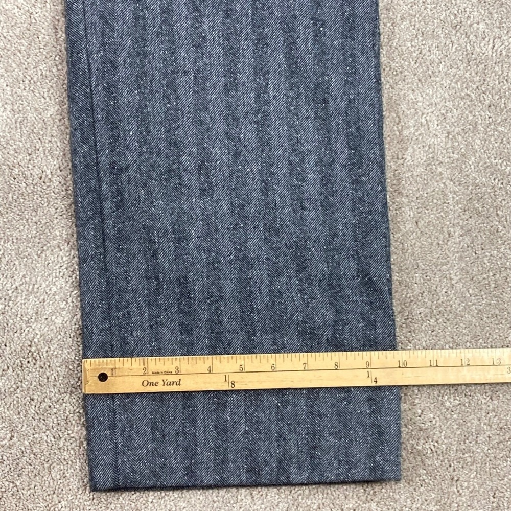 Banana Republic Wool Silk Straight Leg Pants Women Sz 8 Grey Herringbone Career - Picture 11 of 12